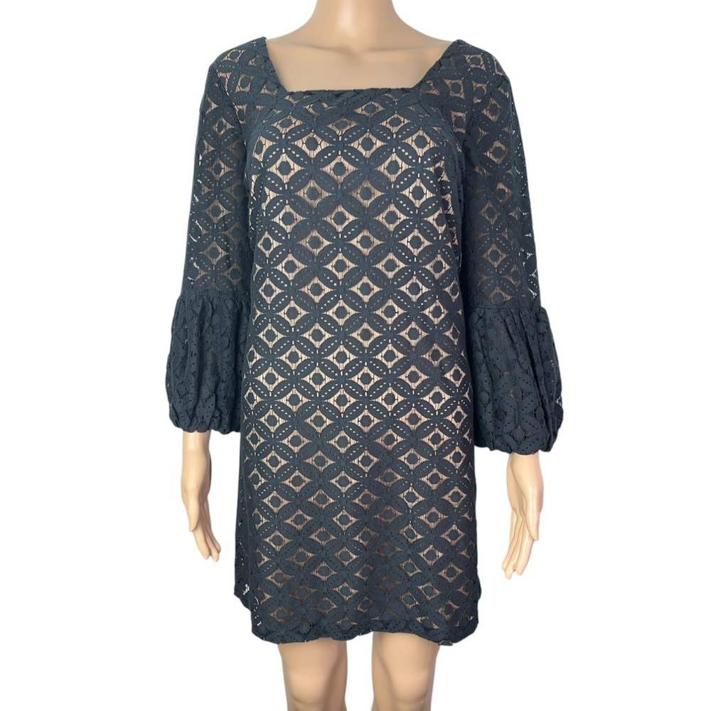 Anthropologie x Anna Sui Black Illusion Corby Lace Shift Party Cocktail Dress